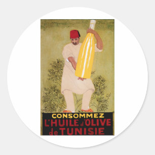 Olivenöl Vintage-Lebensmittelwerbung Kunst Runder Aufkleber
