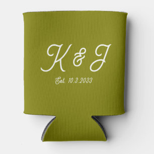 Olivenöle Grüne Gastgeschenk Hochzeit Mit Monogram Dosenkühler