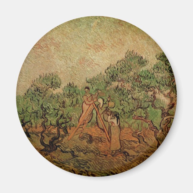 Olivenpflücker von Vincent van Gogh Magnet (Vorne)