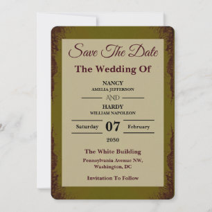 Olivenrost Erdig Hochzeit Terminankündigung Save The Date