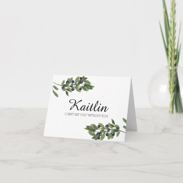 Olivenweg | Bin meine Brautjungfrau? Einladung (Vorderseite)