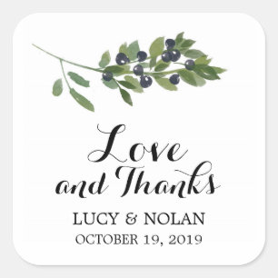 Olivenweg   Vielen Dank Quadratischer Aufkleber