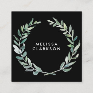Olivenzweig beruflich quadratische visitenkarte