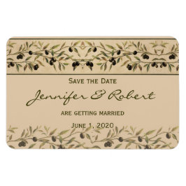 Olivenzweig: Eine toskanische Touch Save the Date Magnet