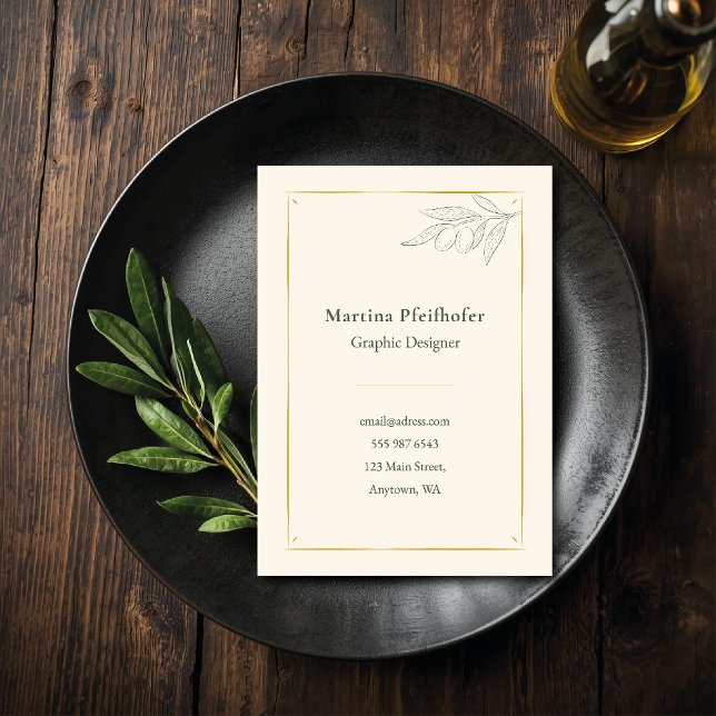 "Olivenzweig elegant"  Visitenkarte (Von Creator hochgeladen)