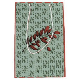 Olivenzweig in Olive Mittlere Geschenktüte