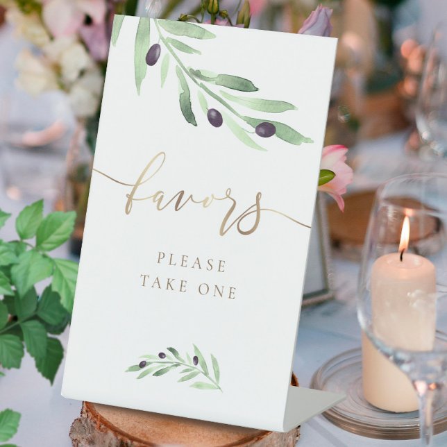 Olivenzweig mit Aquarellfarben begünstigt Schild (Von Creator hochgeladen)