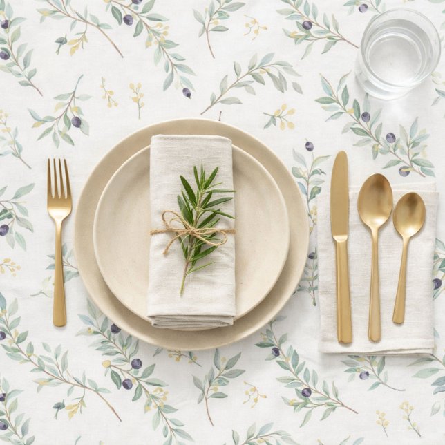 Olivenzweig Rustikal Grün Tischdecke (Von Creator hochgeladen)