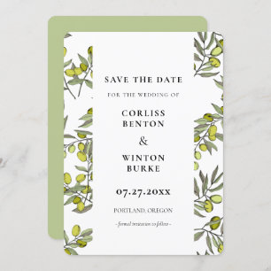 Olivenzweig Save the Date Einladung