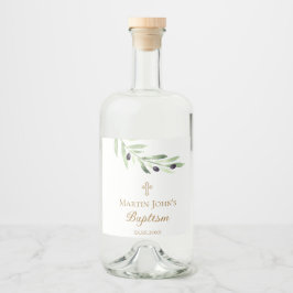 Olivenzweig Taufen Alkoholflaschenetikett