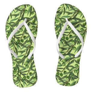 Olivenzweige auf Honigtau Flip Flops