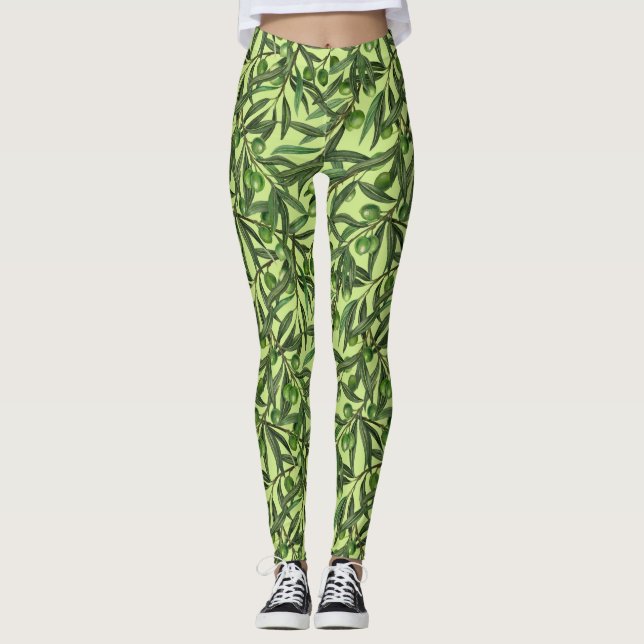 Olivenzweige auf Honigtau Leggings (Vorderseite)