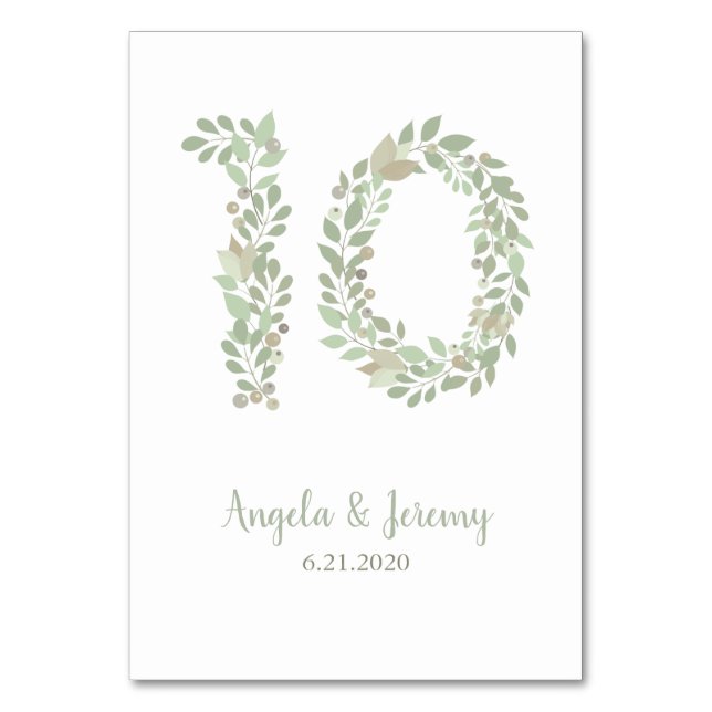 Olivenzweige Nr. 10 Tischnummer (Vorderseite)