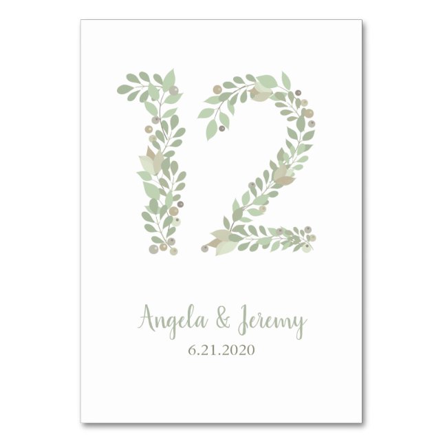 Olivenzweige Nr. 12 Tischnummer (Vorderseite)