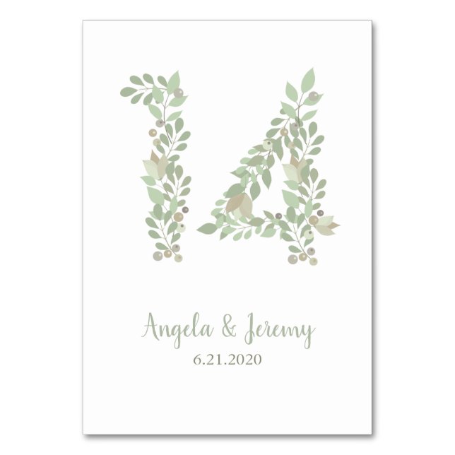 Olivenzweige Nr. 14 Tischnummer (Vorderseite)