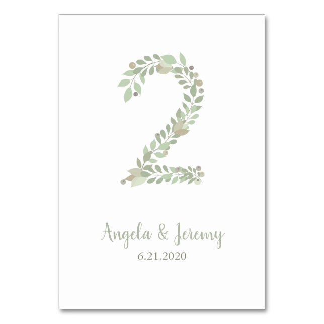 Olivenzweige Nummer 2 Tischnummer (Vorderseite)