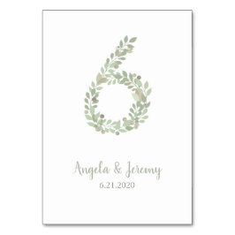 Olivenzweige Nummer 6 Tischnummer