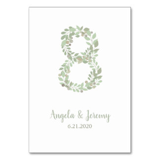 Olivenzweige Nummer 8 Tischnummer