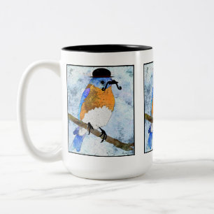 Oliver Bluebird mit Schnurrbart, Bowler-Tasse Zweifarbige Tasse