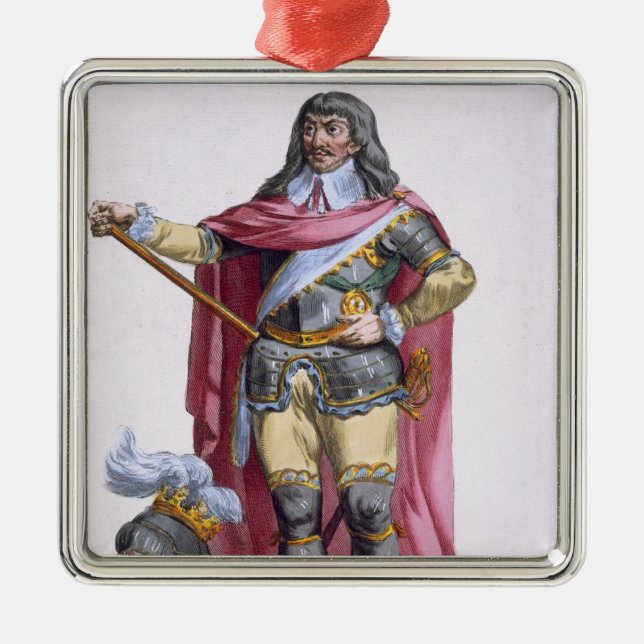 Oliver Cromwell (1599-1658) 1780 (farbiges engravi Silbernes Ornament (Vorne)