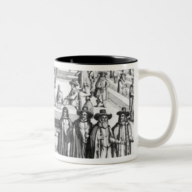 Oliver Cromwell, der das Parlament auflöst Zweifarbige Tasse (Rechts)