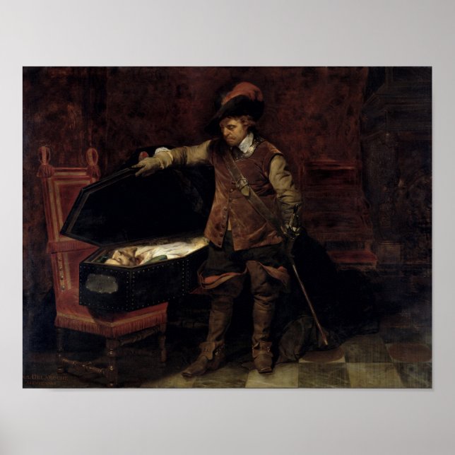 Oliver Cromwell eröffnet den Sarg des Charles Poster (Vorne)