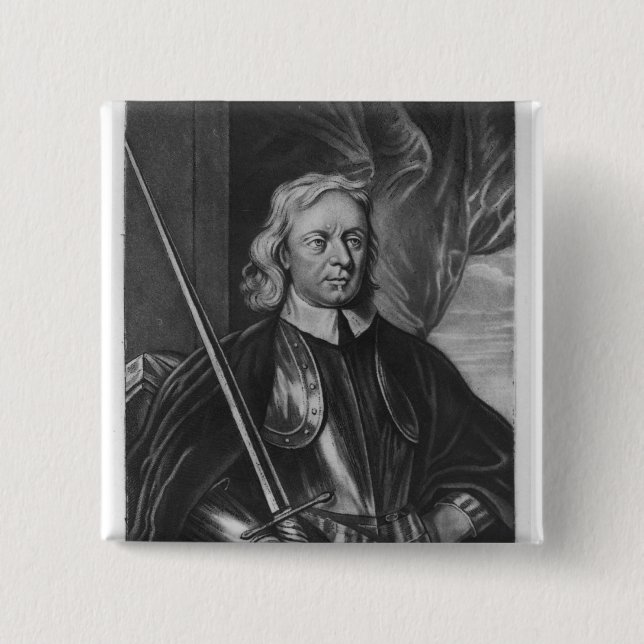 Oliver Cromwell-Illustration Button (Vorderseite)