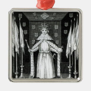 Oliver Cromwell stehend im Staat; Silbernes Ornament