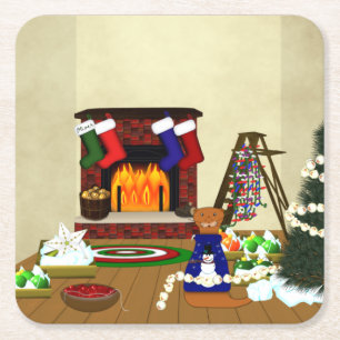 Oliver Decorations für Weihnachten Rechteckiger Pappuntersetzer