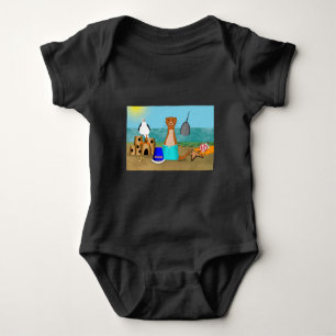 Oliver der Fischotters Strandurlaub Baby Strampler