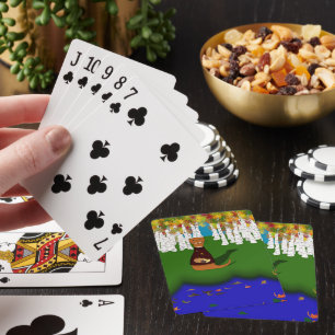 Oliver der Otter am River Wolf Lake im Herbst Spielkarten