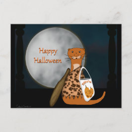 Oliver, der Otter, der in seinem Halloween-Kostüm  Postkarte