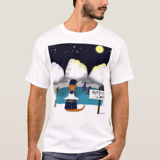 Oliver der Otter fährt auf dem Fluss Schlittschuh T-Shirt