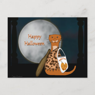 Oliver der Otter posiert in seinem Halloween-Kostü Postkarte