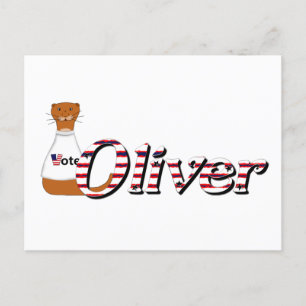 Oliver der Otter sagt: Geht wählen! Postkarte