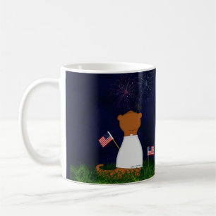 Oliver der Otter schaut Feuerwerk Kaffeetasse
