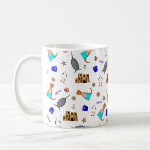 Oliver der Otter Sommer Strandurlaub Muster Kaffeetasse