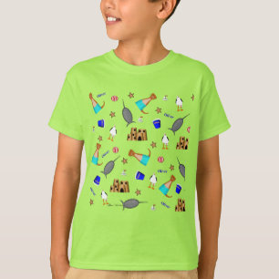Oliver der Otter Sommer Strandurlaub Muster T-Shirt