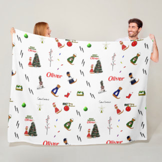 Oliver Der Otter Weihnachten Zufallsmuster Fleecedecke