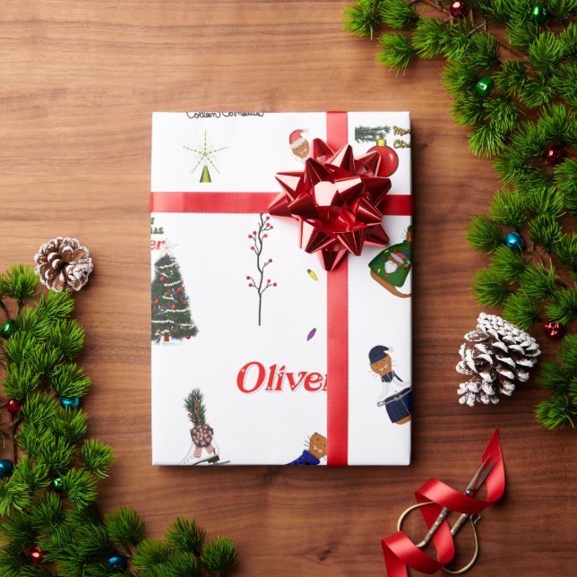 Oliver der Otter Weihnachten Zufallsmuster Geschenkpapier (Feiertagsgeschenk)
