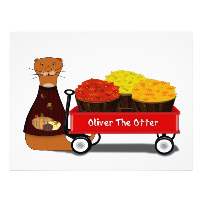 Oliver der Otter wird Herbstfertig Fotodruck (Vorne)