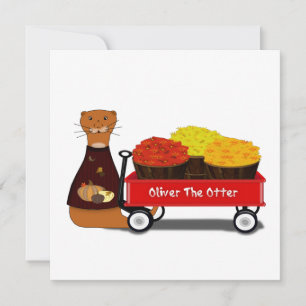 Oliver der Otter wird Herbstfertig Karte