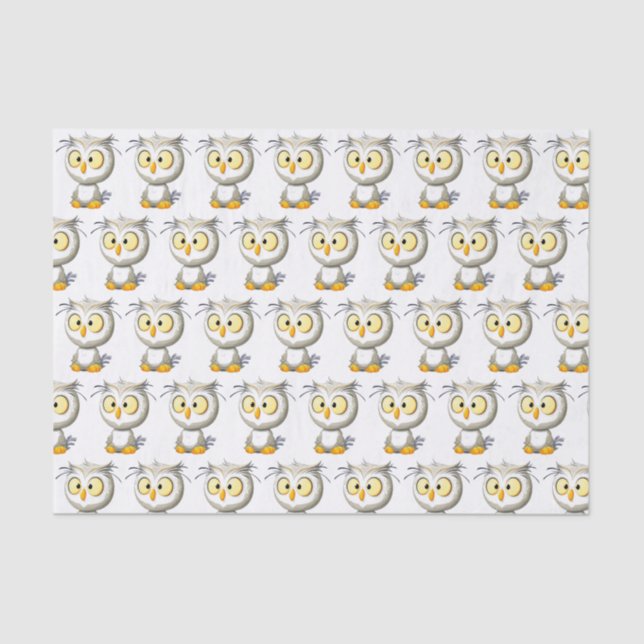 Oliver-Eulen-Babyparty-Gewebe-Geschenk-Verpackung Seidenpapier (Vorderseite)