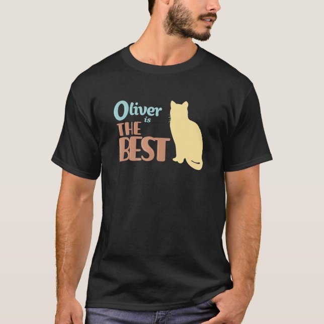 Oliver Katzenname Oliver Kätzchen Geschenk T-Shirt (Vorderseite)