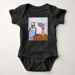 Oliver liebt zu reisen-Schlafzimmer, Karte und Pos Baby Strampler