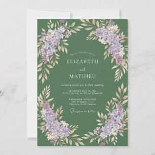 Oliver-Lila-Sprig-Grau-Eukalyptus-Hochzeit Einladung