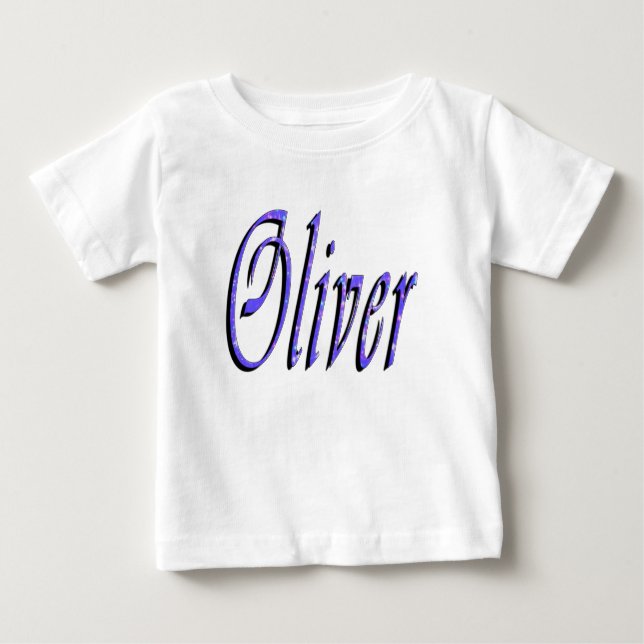 Oliver, Name, Logo, White T - Shirt des Babys (Vorderseite)