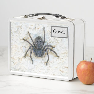 Oliver Name mit Huntsman Spider, Metal Lunch Box