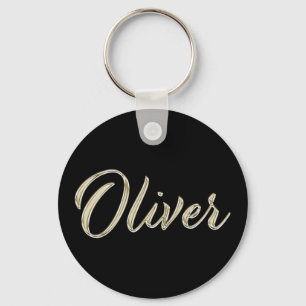 Oliver Name whitegold Button Schlüsselanhänger