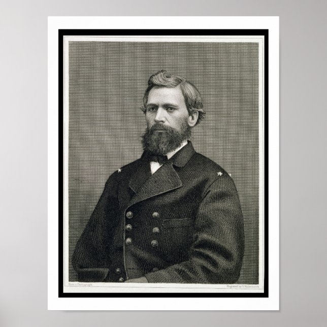 Oliver Otis Howard (1830-1909), Gravur von Robert Poster (Vorne)
